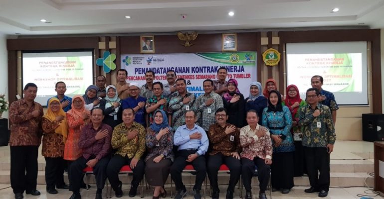 Penandatanganan Kontrak Kinerja Pencanangan Poltekkes Kemenkes Semarang Goes To Thumbler dan Workshop Optimalisasi Aset Poltekkes Kemenkes Semarang