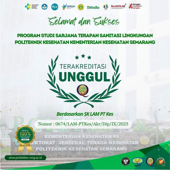 Program Studi Sarjana Terapan Sanitasi Lingkungan Politeknik Kesehatan Kementrian Kesehatan Semarang Terakreditasi Unggul